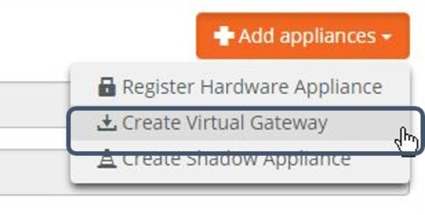 Create Virtual Gatewayを選択