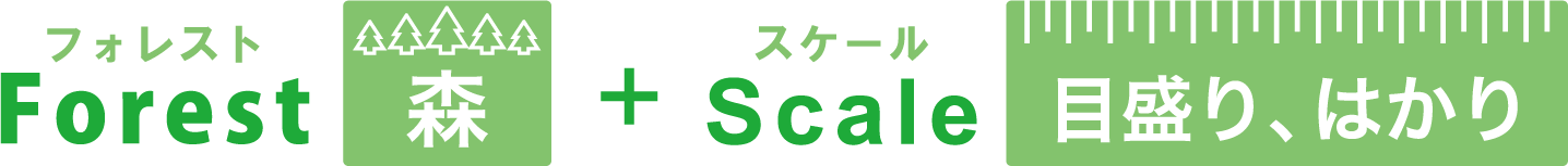 Forest(森) ＋Scale(目盛り、はかり)＝Forescal（フォレスカル）
