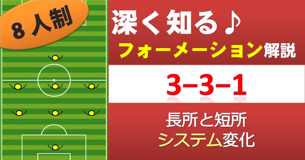 解説｜8人制サッカーフォーメーション3-3-1の長所・短所とシステム変化