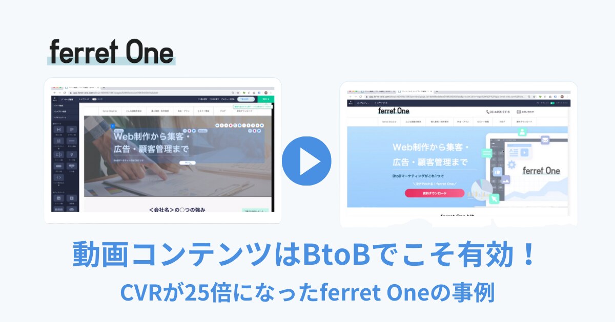 動画コンテンツはBtoBでこそ有効！CVRが25倍になったferret Oneの事例