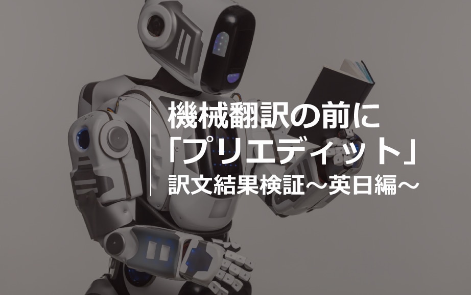 機械翻訳の前にプリエディットを　訳文結果検証