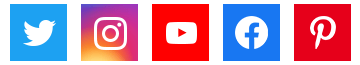 Twitter Instagram YouTube Facebook Pinterest