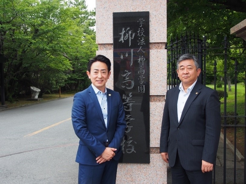 柳川高等学校（左から）校長／古賀先生、副校長／森先生