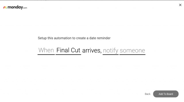 “When date arrives, notify someone.”が自動的に設定