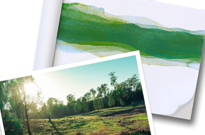 高原の画像　水彩テクスチャー