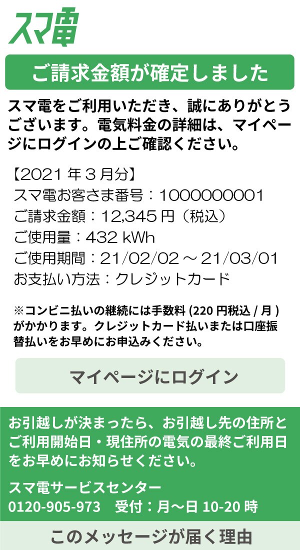 スマ電 LINE通知メッセージとは