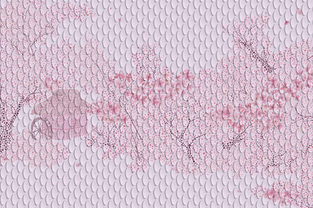 HARUIRO 桜の和風アート壁紙