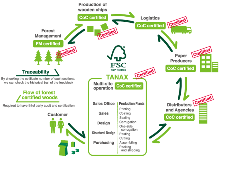 Flowchart of forest certified product