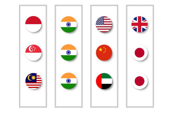 様々な国の国旗