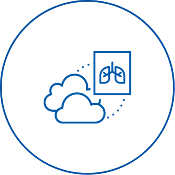 クラウドに検査画像を保管するアイコン