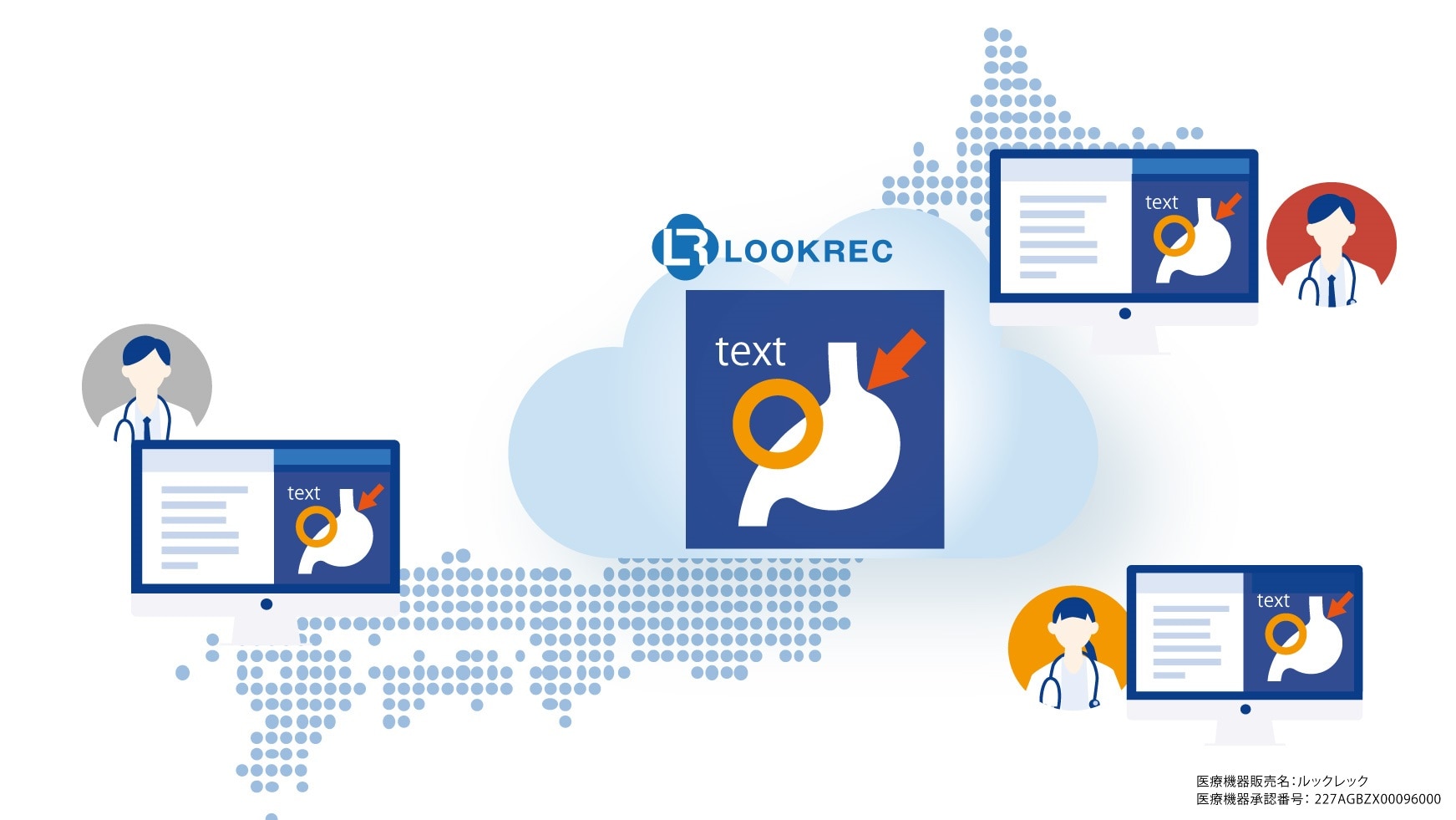 LOOKRECを使ってのオンライン症例検討会のイメージ図