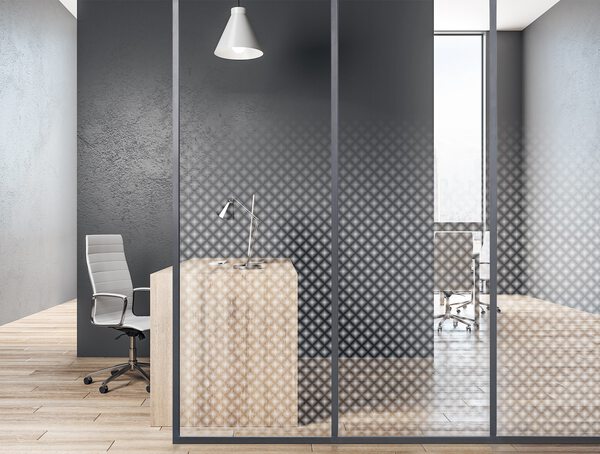 オフィスにパターン柄のガラスフィルム
