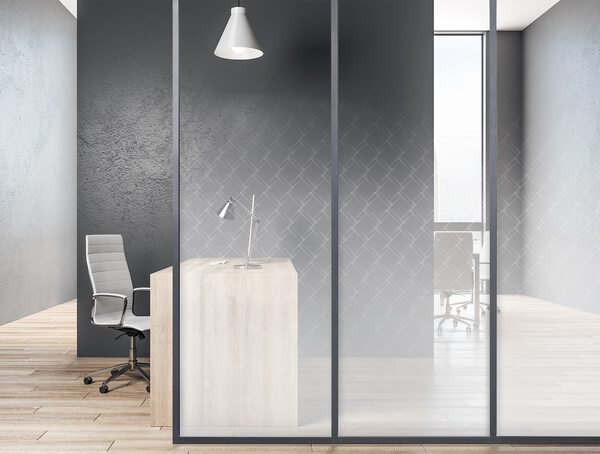 オフィスパーテーションにスタイリッシュなガラスフィルム