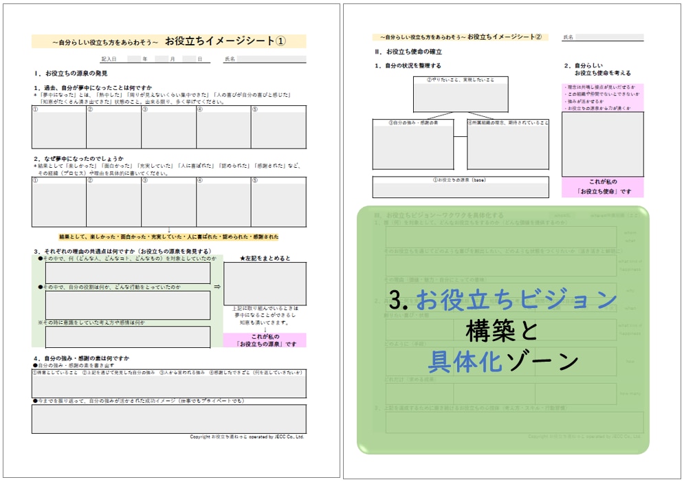 お役立ちイメージシート－お役立ちビジョン
