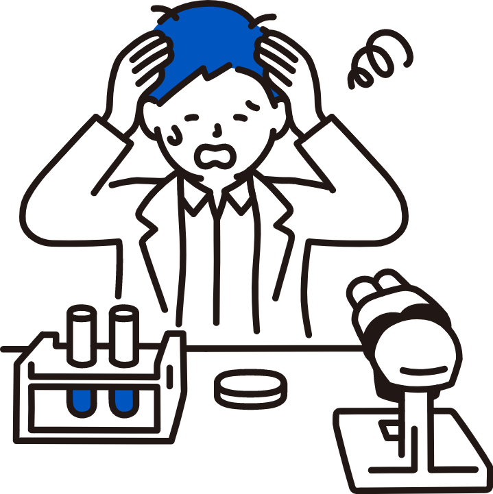 研究に困る男性
