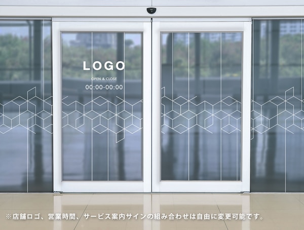 ボックスの幾何学模様ガラスフィルム