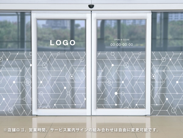 幾何学模様のガラスフィルム