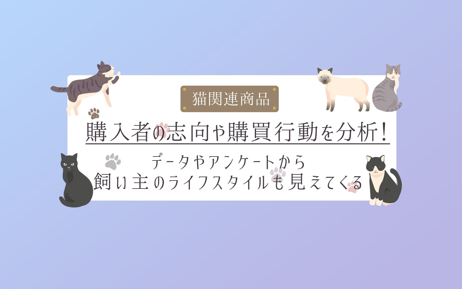 愛猫家の志向や購買行動を分析！データやアンケートから飼い主のライフスタイルも見えてくる