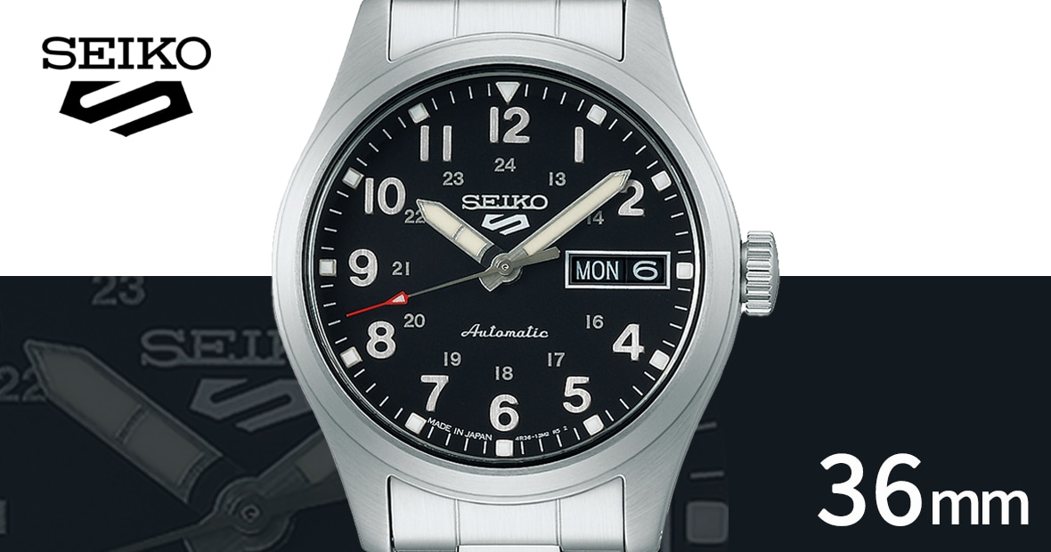 SEIKO5SPORTS(セイコー5スポーツ) 36mm ミッドサイズフィールド 時計専門店ザ・クロックハウス セイコー5スポーツ SEIKO5SPORTS ダイヤルオリジナル