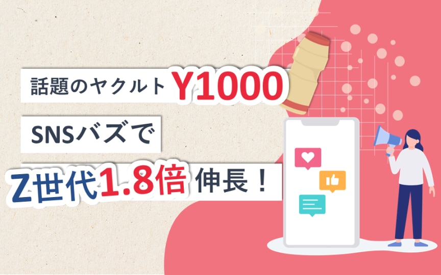 話題のヤクルト「Y1000」 、SNSバズでZ世代1.8倍伸長！