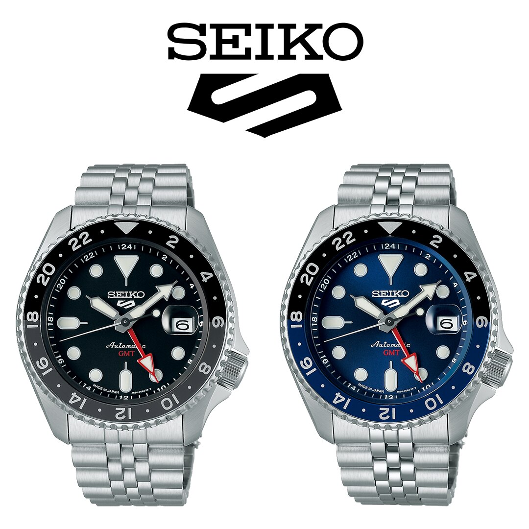 セイコー5 スポーツ メカニカル GMTモデル SBSC003 ブルー 腕時計 - 時計