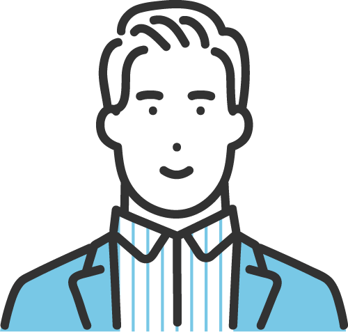 ビジネスパーソンの上半身のイメージアイコン