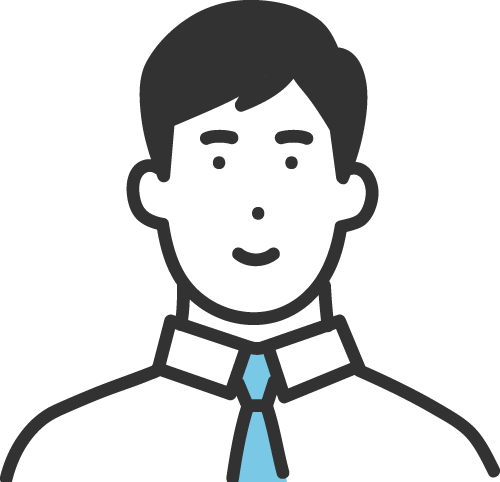 ビジネスパーソンの上半身のイメージアイコン