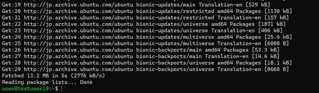 sudo apt update