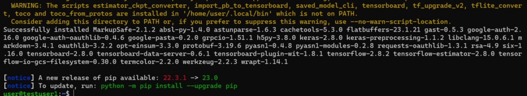 pip install tensorflow===2.8.2