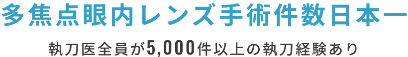 多焦点眼内レンズ手術件数日本一