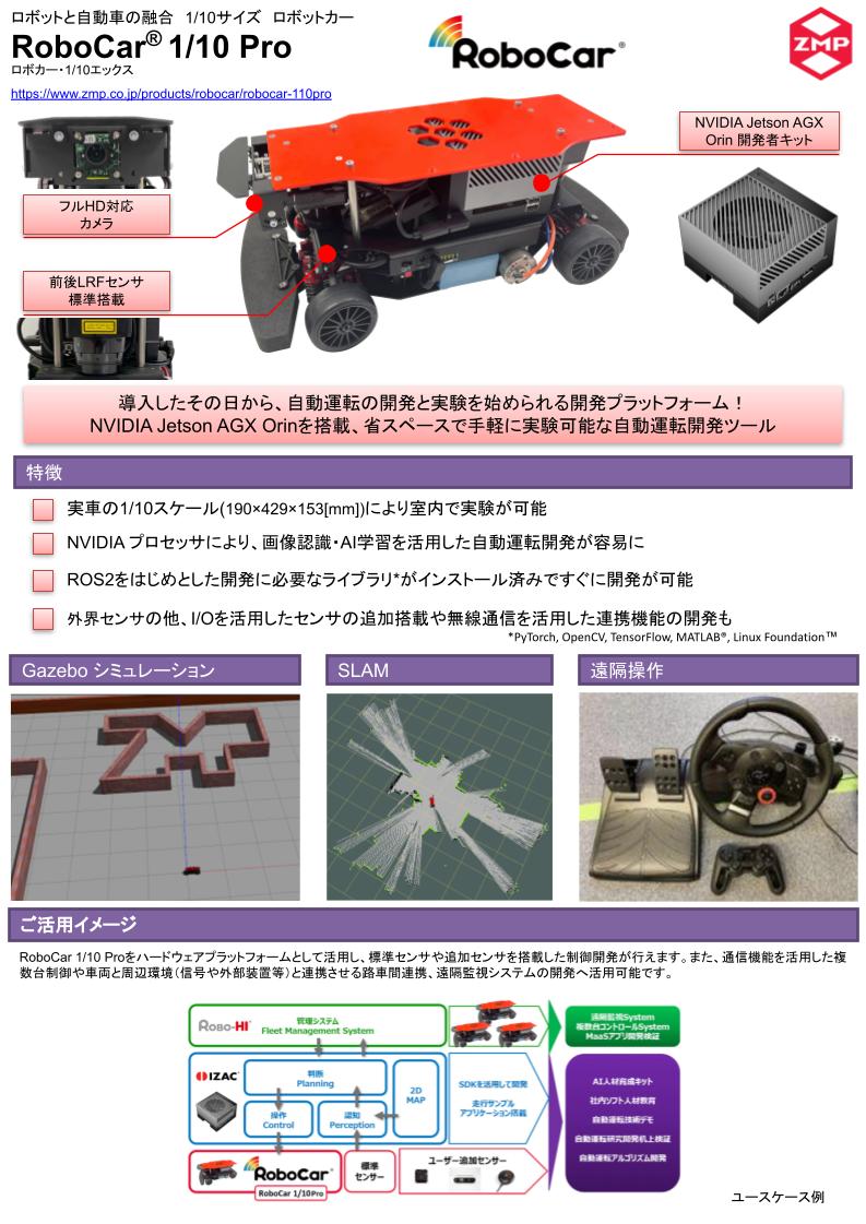 自動運転/AI技術開発用ロボットカー RoboCar 1/10 Pro 自動運転/AI技術開発用ロボットカー RoboCar 1/10 Pro
