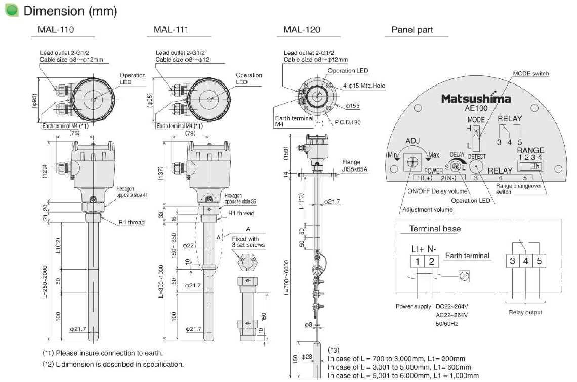 Dimensions and connection diagram