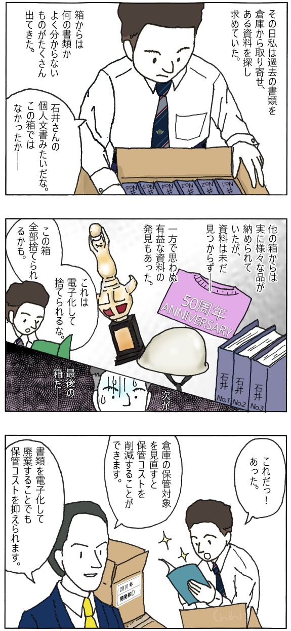 保管費用を削る!不要文書の整理と電子化のススメ | マンガで 保管費用を削る!不要文書の整理と電子化のススメ | マンガで