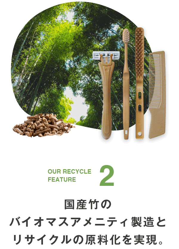 国産竹のバイオマスアメニティ製造とリサイクル原料化