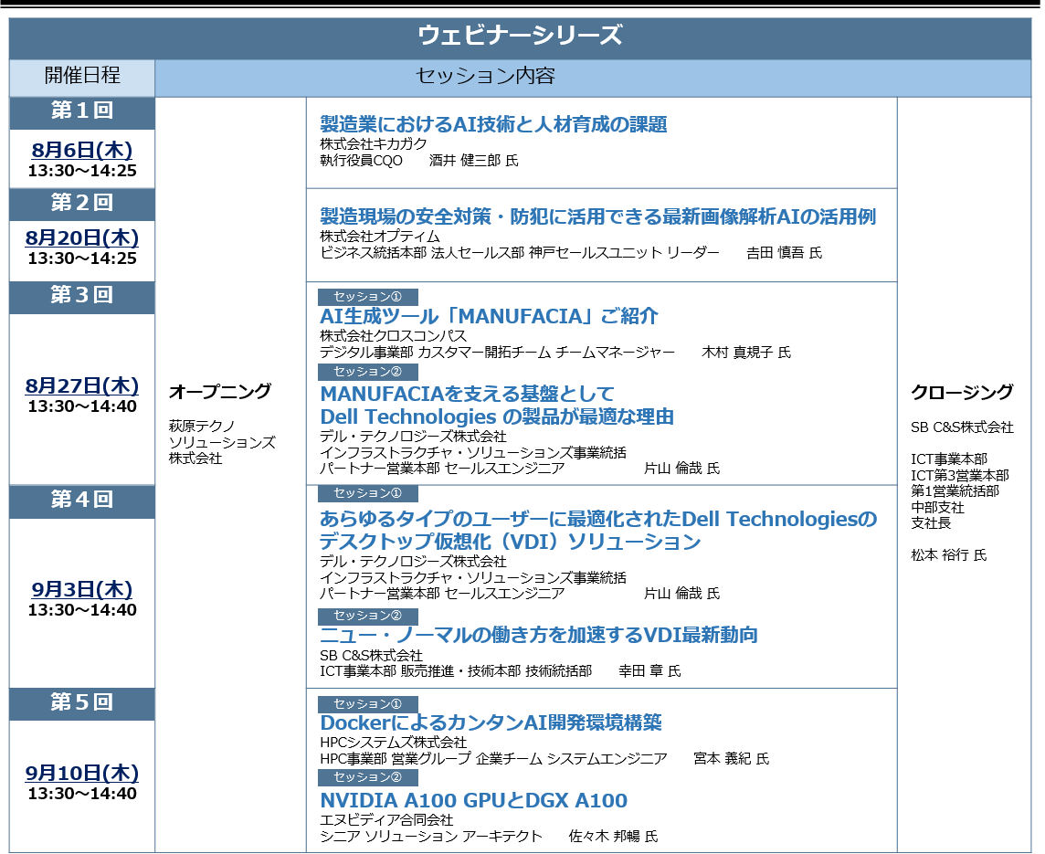 ウェビナーシリーズ