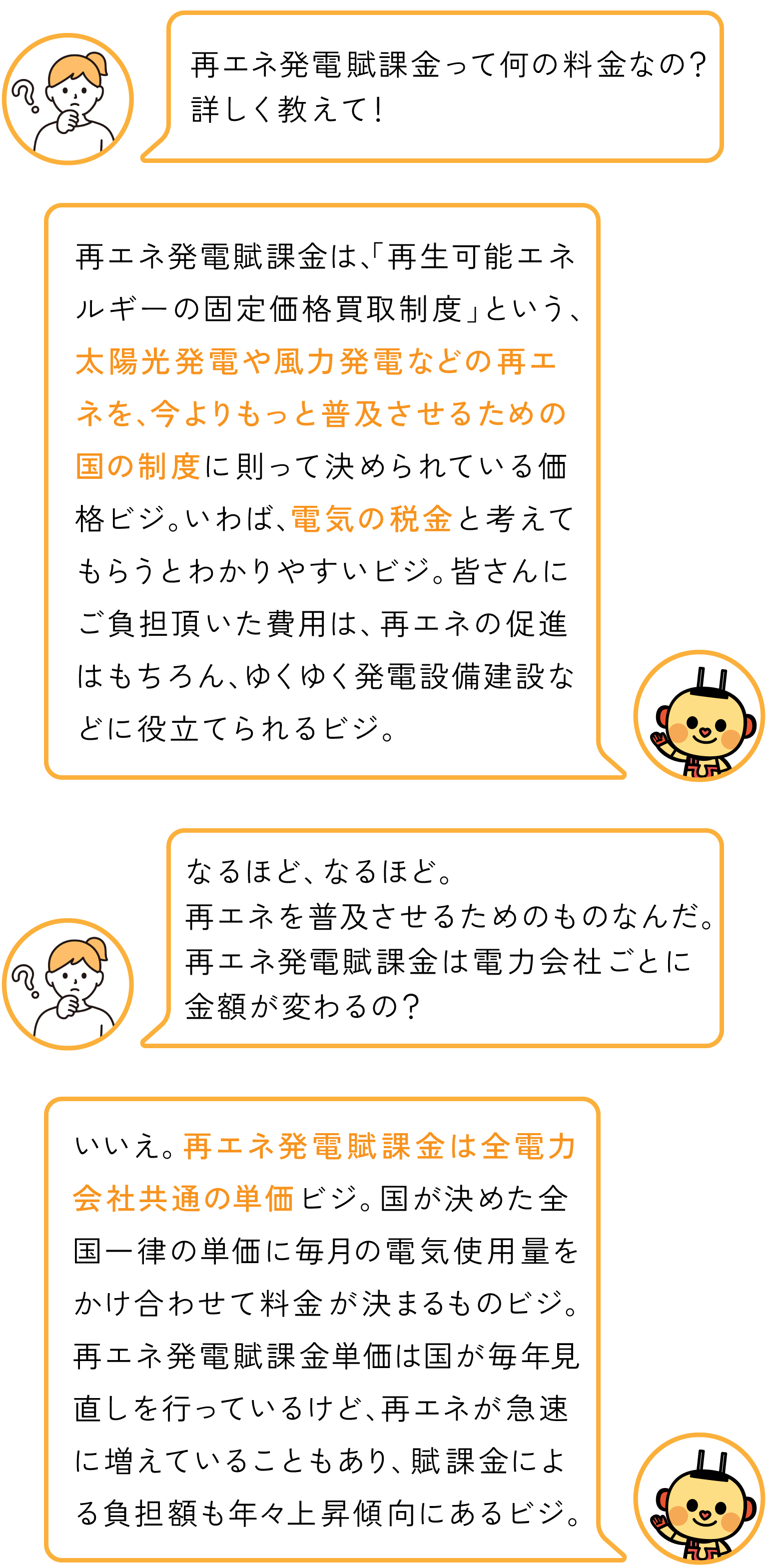 再エネ発電賦課金についての会話