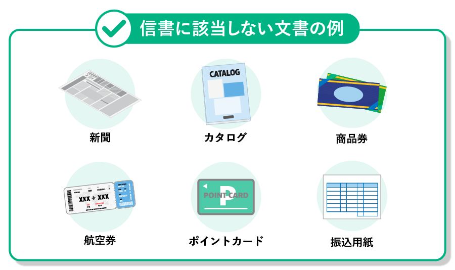 カタログや商品券など信書に該当しない文書の例