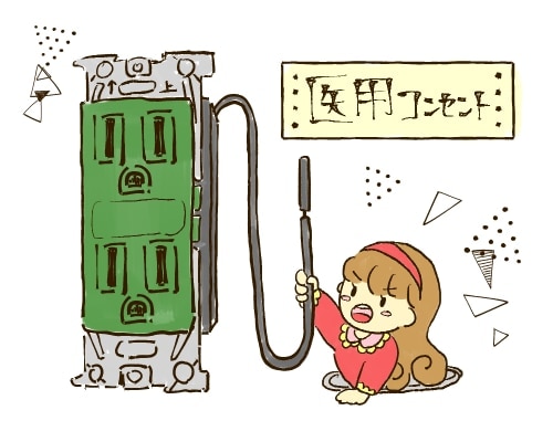 医用コンセントとむぅこ　イラスト