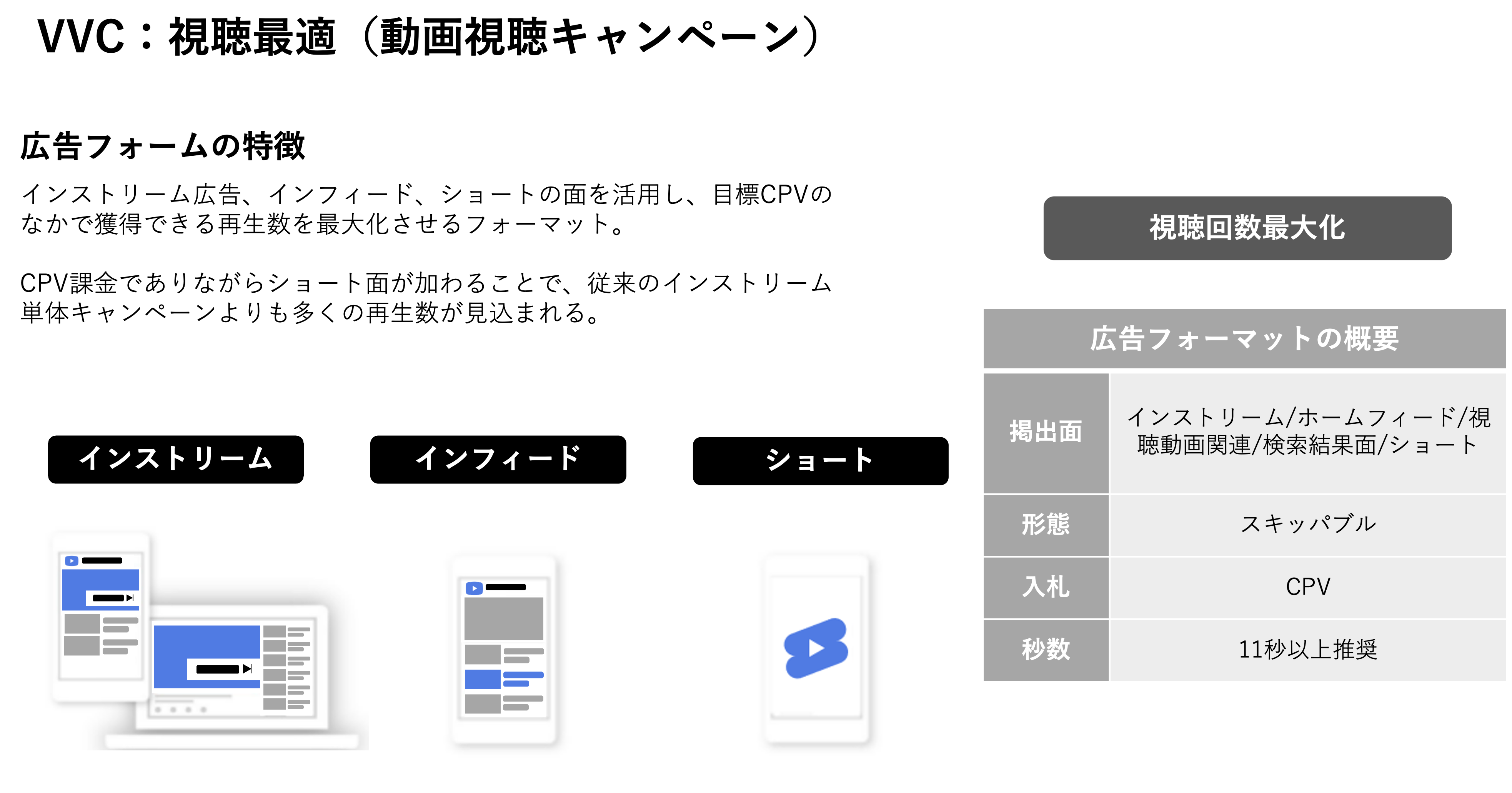 動画視聴キャンペーン広告フォームの特徴