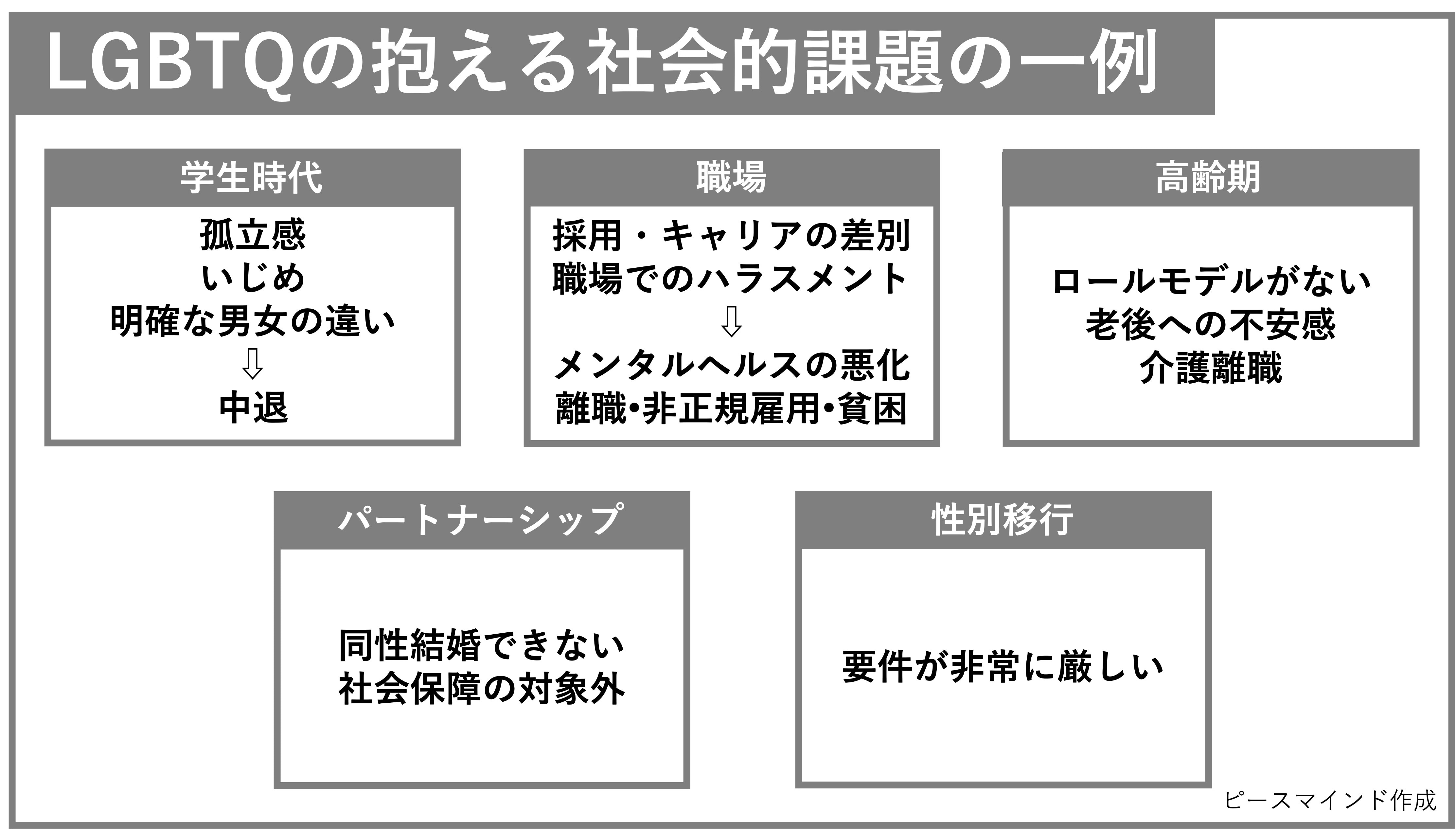 LGBTQ 社会的課題　例