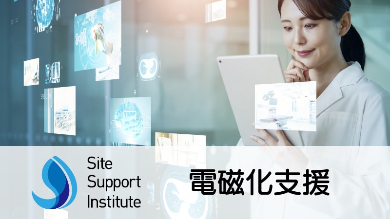 電磁化支援サービスのイメージとSSIカンパニーのロゴ