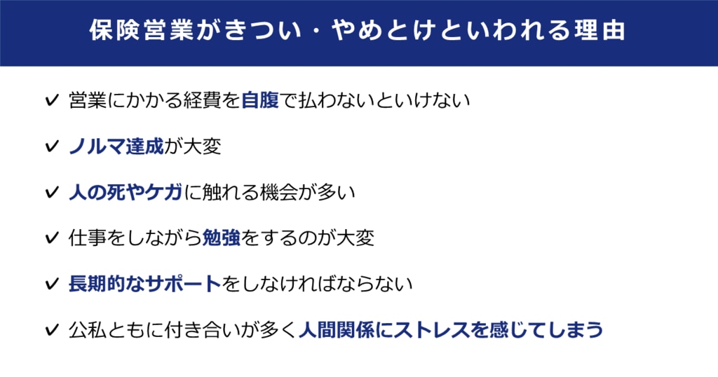 保険営業がきつい・やめとけといわれる理由