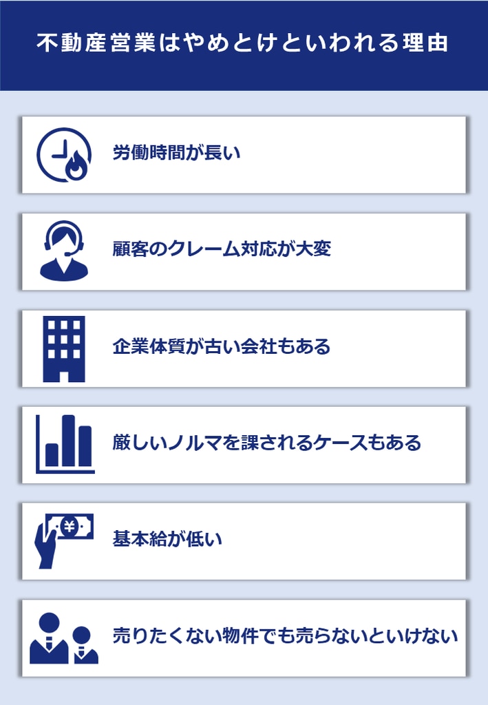 	不動産営業はやめとけといわれる理由