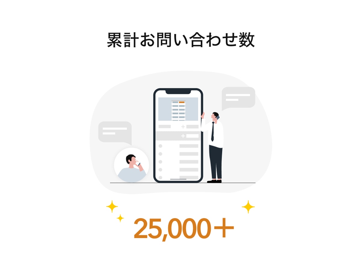 累計お問い合わせ数　25,000以上