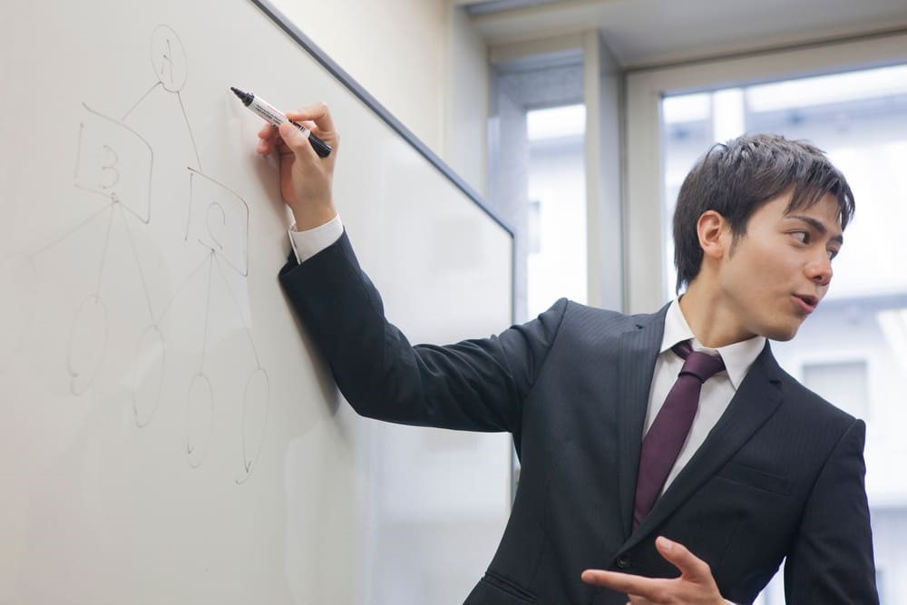 大企業での新入社員研修の講師の課題