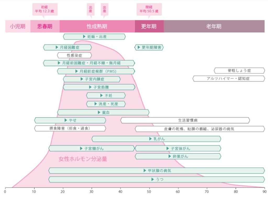 現代女性の健康課題一覧