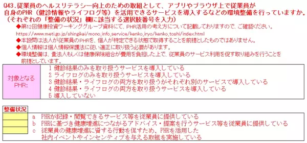 PHR活用サービスについての新設　設問案