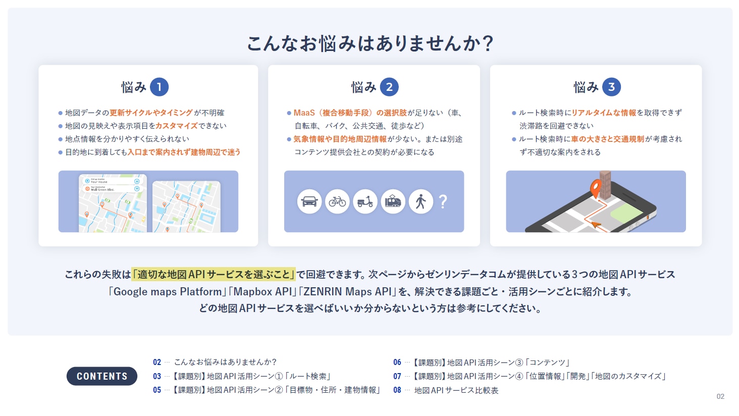 ホワイトペーパー｜地図API課題別選び方ガイド｜ゼンリンデータコム