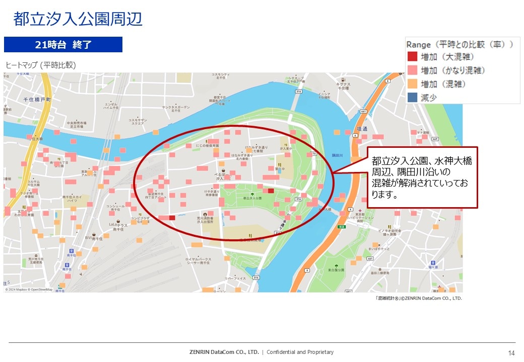 隅田川花火大会2024はどこが混雑していたのか？人流データを使い徹底