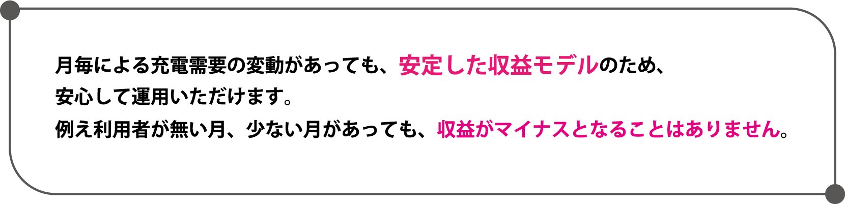 安定した収益モデル